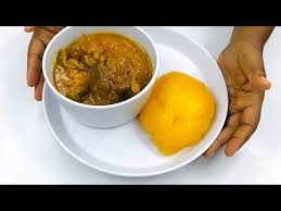 Owoh soup, swallow with Goatmeat